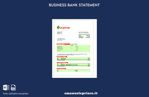 stile verificato Modello di dichiarazione organizzativa della St. George Bank in